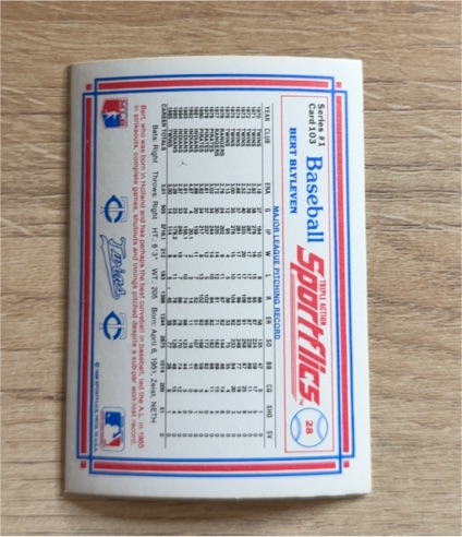 1986 Sportflics #28 Bert Blyleven — front