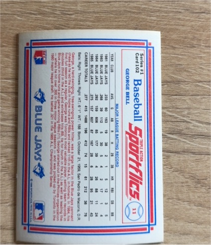 1986 Sportflics #102 George Bell — front