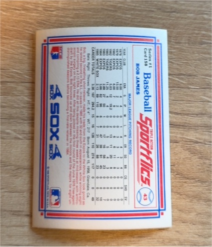 1986 Sportflics #43 Bob James — front