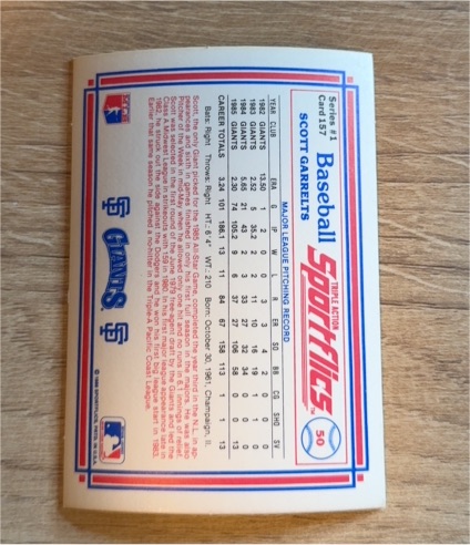 1986 Sportflics #151 Scott Garrelts — front
