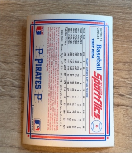 1986 Sportflics #15 Tony Pena — front