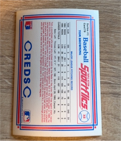 1986 Sportflics #79 Tom Browning — front