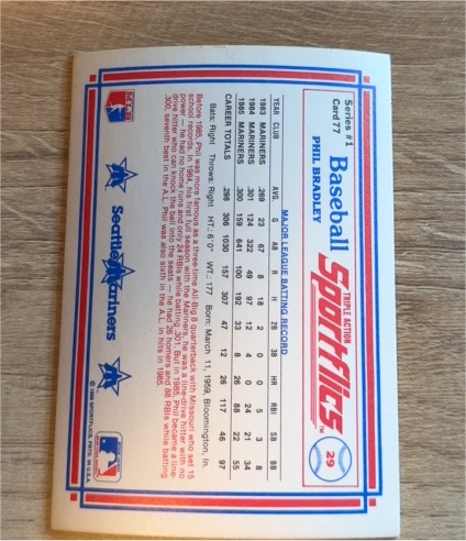 1986 Sportflics #77 Phil Bradley — front