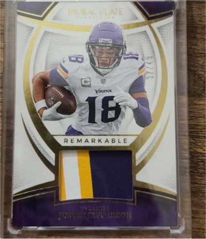 2025 Panini Immaculate Remarkable Jerseys #RM-JJ Justin Jefferson — front