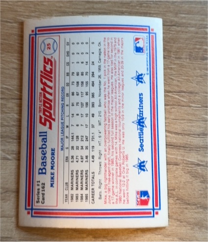 1986 Sportflics #23 Mike Moore — front