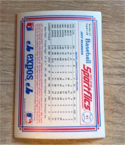 1986 Sportflics #41 Jeff Reardon — front