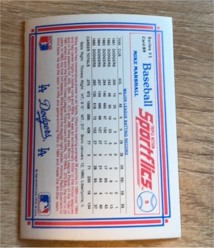 1986 Sportflics #5 Kirk Marshall — front