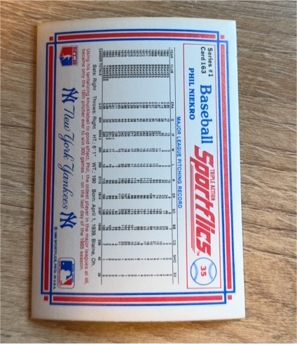 1986 Sportflics #35 Phil Niekro — front