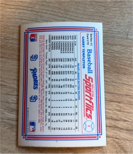 1986 Sportflics #7 Garry Templeton — front