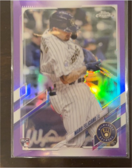 2021 Topps Chrome Update #USC43 Mario Feliciano Purple Refractor — front