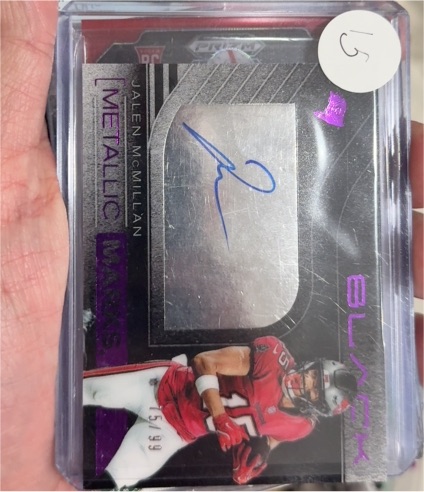 2025 Panini Black #MMK-JMC Jalen McMillan Metallic Marks Autograph — front