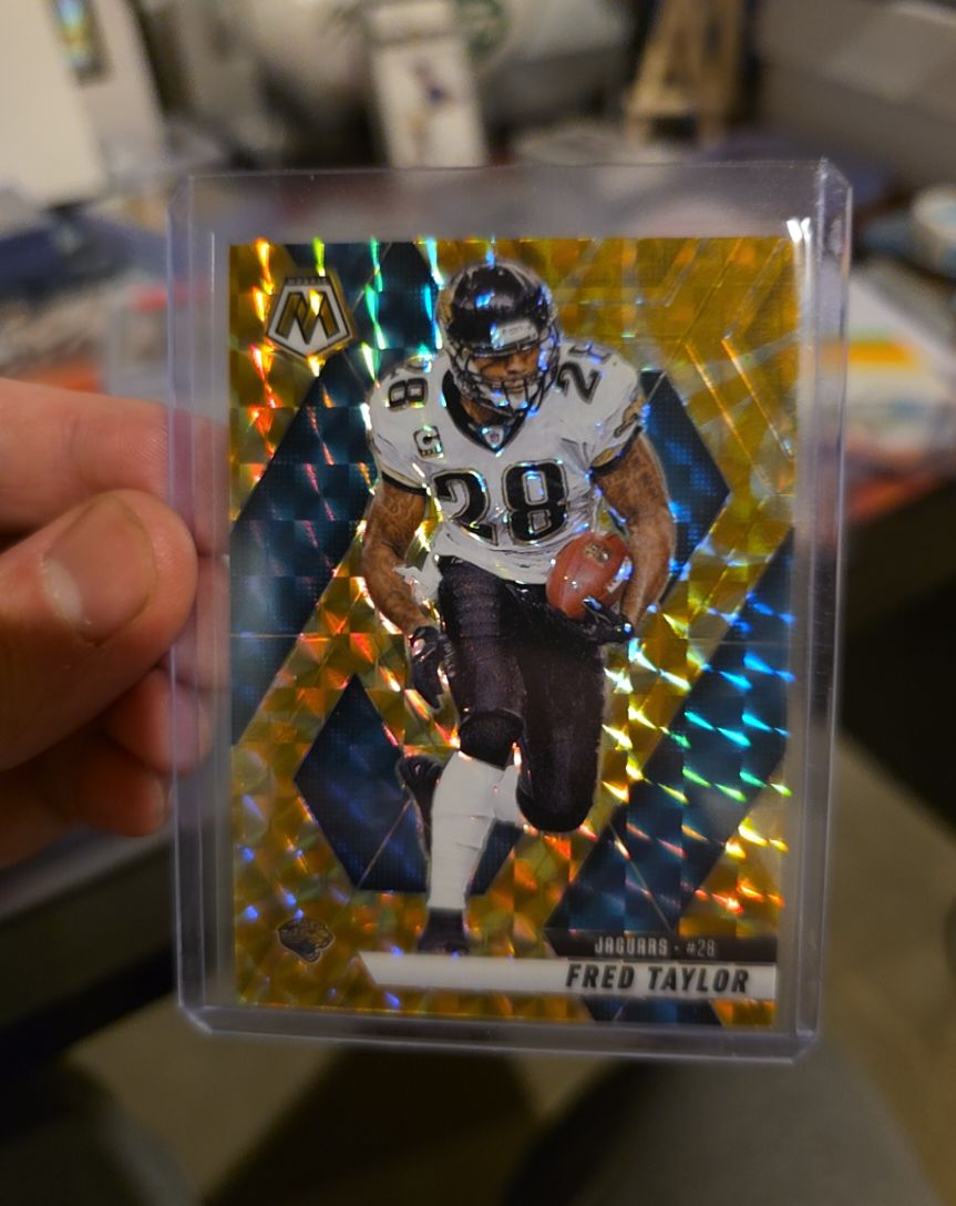 2025 Panini Mosaic # - Fred Taylor Gold Mosaic Prizm — front