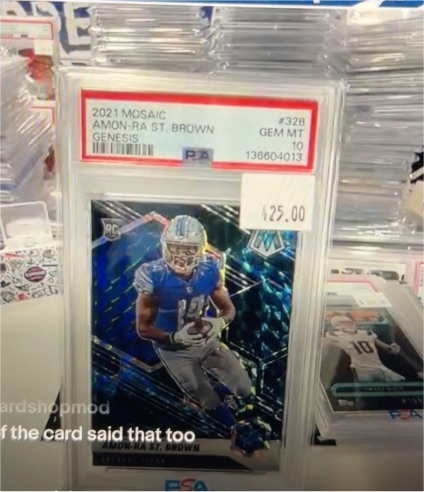 2021 Panini Mosaic #328 Amon-Ra St. Brown Genesis — front