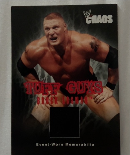 2004 Fleer WWE Chaos #TG-BL Brock Lesnar Tuff Guys Event Used Mat Memorabilia — front
