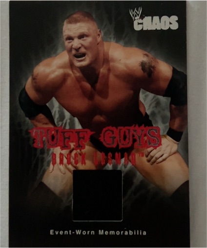 2004 Fleer WWE Chaos #10 Brock Lesnar Tuff Guys Event-Worn Memorabilia — front