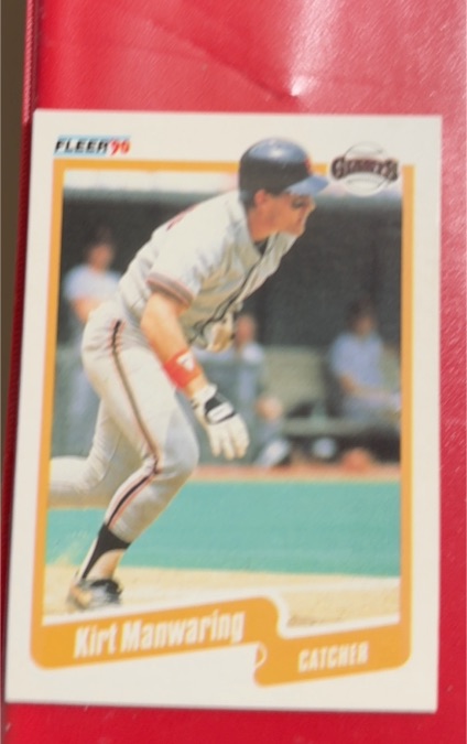 1990 Fleer #63 Kirt Manwaring — front