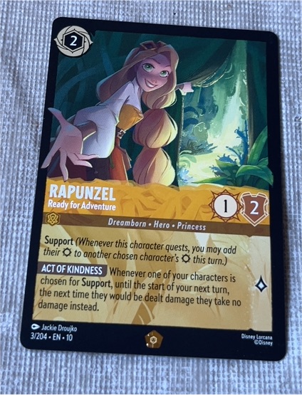 Disney Lorcana Whispers in the Well #3 Rapunzel - Ready for Adventure — front