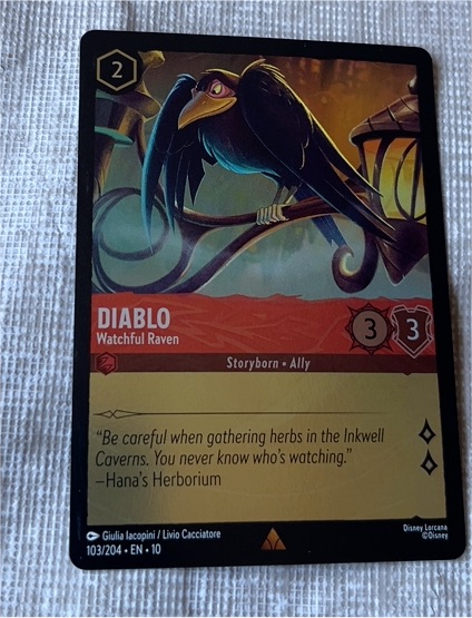 Disney Lorcana Whispers in the Well #103/204 Diablo - Watchful Raven — front