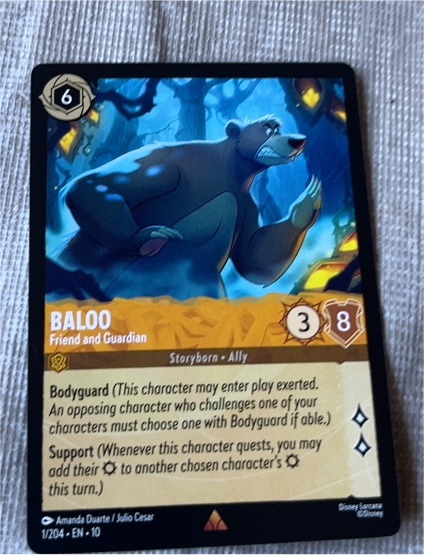 Lorcana Whispers in the Well #1 Baloo - Friend and Guardian — front