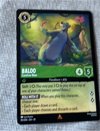 2023 Lorcana Whispers in the Well #85 Baloo - Carefree Bear — front
