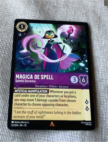 Disney Lorcana Whispers in the Well #52 Magica De Spell Spiteful Sorceress — front