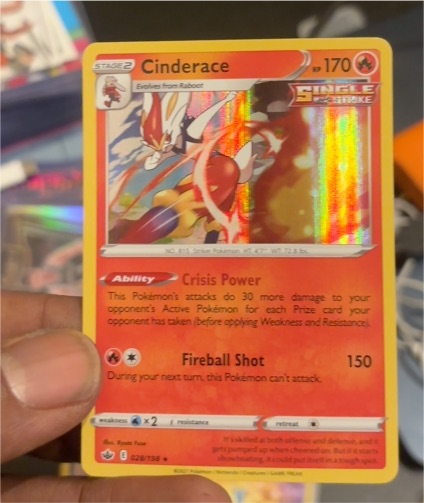 2021 Pokemon Chilling Reign #028 Cinderace — front