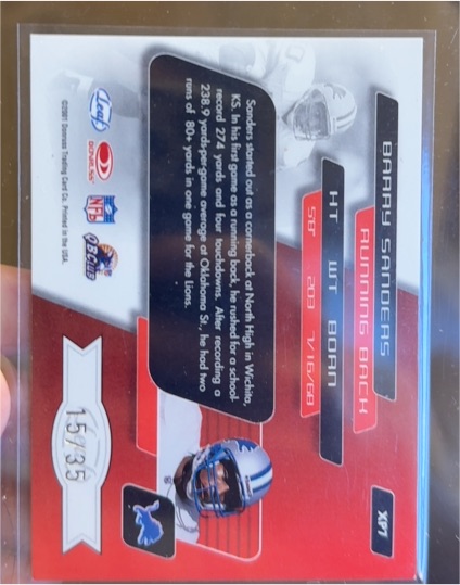 1991 Leaf #X91 Barry Sanders Running Back — front