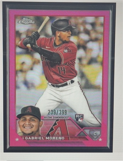 2023 Topps Chrome #189 Gabriel Moreno Pink Refractor Rookie Card — front
