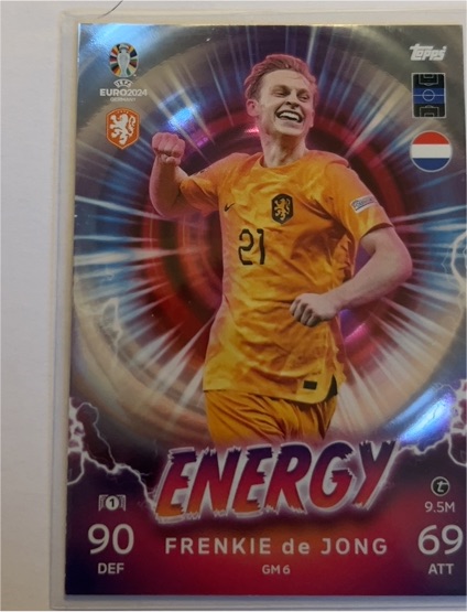 2024 Topps Match Attax UEFA Euro #GM6 Frenkie de Jong Energy — front