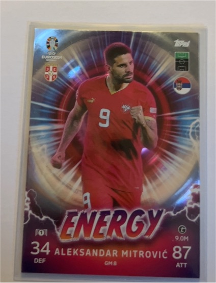 2024 Topps Match Attax UEFA Euro #GM8 Aleksandar Mitrović Energy — front