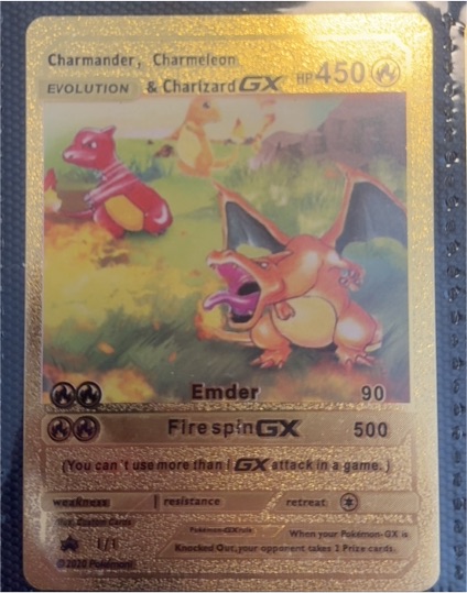 2020 Pokémon Charmander, Charmeleon & Charizard GX #1/1 — front