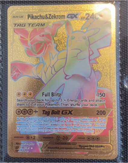 2019 Pokemon #184 Pikachu & Zekrom GX — front