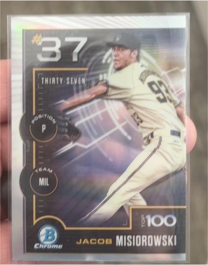 2025 Bowman Chrome Scouts Top 100 #BTP-37 Jacob Misiorowski — front