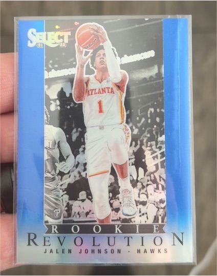 2021-22 Panini Select #6 Jalen Johnson Rookie Revolution Blue Prizm — front