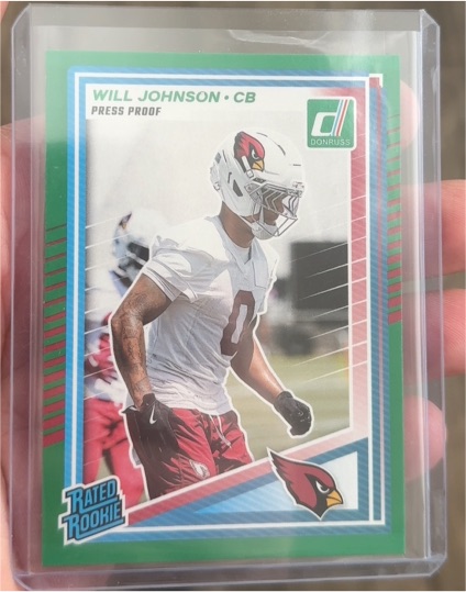 2025 Donruss #396 Will Johnson Press Proof Green — front