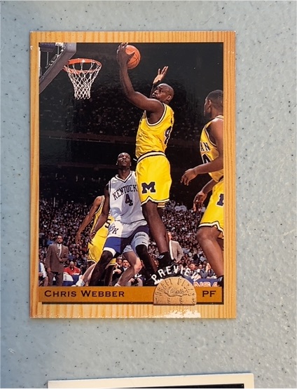 1993 Classic Previews #BK1 Chris Webber Michigan — front