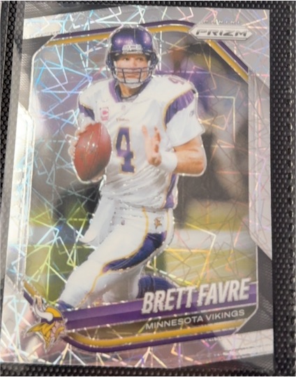 2025 Panini Prizm #160 Brett Favre Lazer Prizm Minnesota Vikings — front