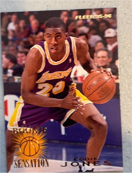 1995-96 Fleer #4 Eddie Jones Rookie Sensation — front