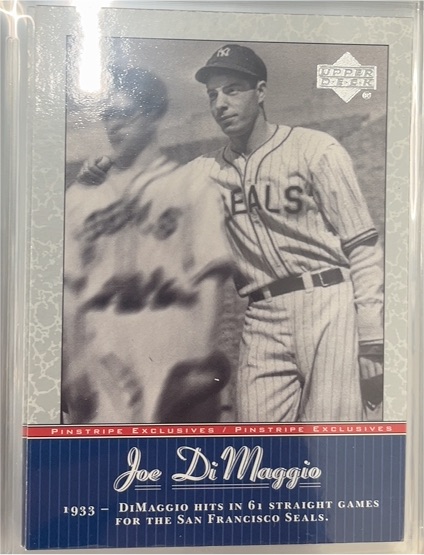 2001 Upper Deck Pinstripe Exclusives #JD3 Joe DiMaggio — front
