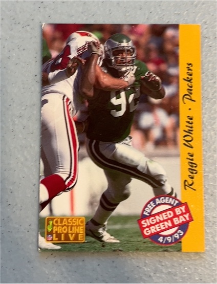 1993 Classic Pro Line Live #92 Reggie White — front