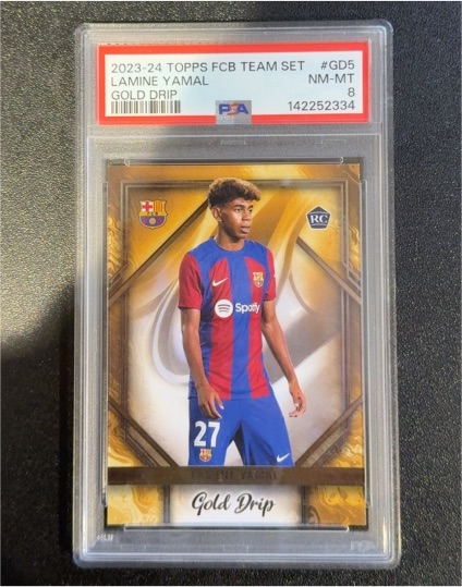 2023-24 Topps FCB Team Set #GD5 Lamine Yamal Gold Drip Rookie — front