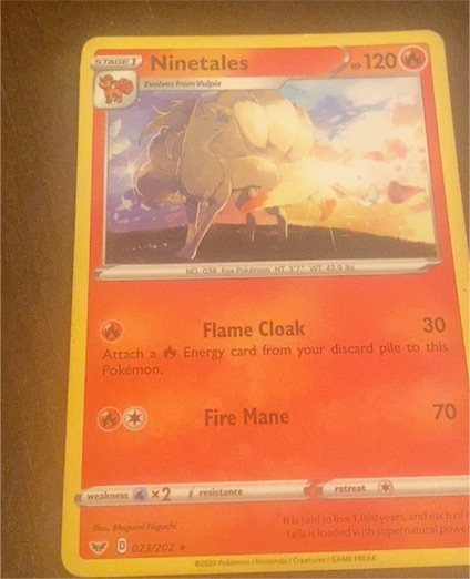 2020 Pokemon Sword & Shield #023 Ninetales — front