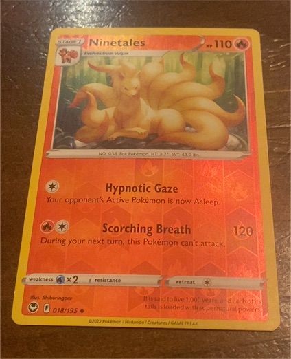 2022 Pokémon SWSH12: Silver Tempest #018 Ninetales — front