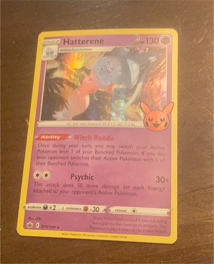 2021 Pokémon Trick or Treat #73 Hatterene — front