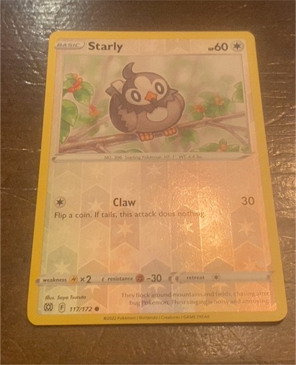 2022 Pokémon Brilliant Stars #117 Starly — front