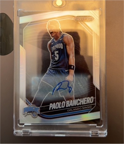 2024-25 Panini Prizm Black #117 Paolo Banchero Silver Prizm Autograph — front