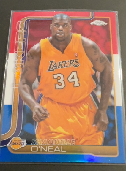 2025-26 Topps Chrome #242 Shaquille O'Neal Red White Blue Refractor — front