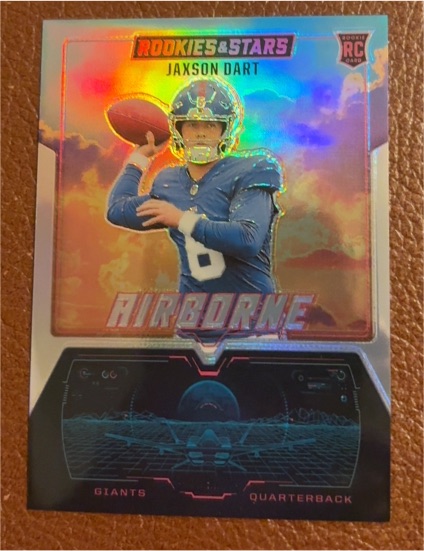 2025 Panini Rookies & Stars #30 Jaxson Dart Airborne Silver Prizm Rookie Card — front