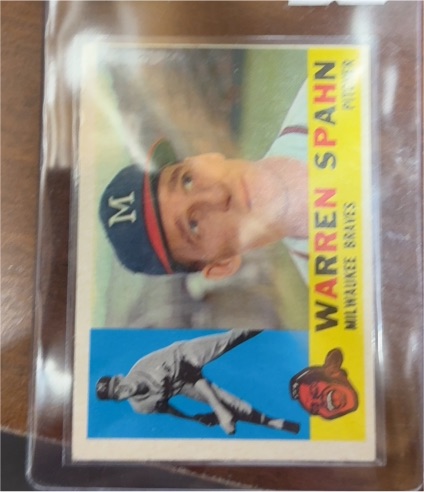 1960 Topps #445 Warren Spahn Milwaukee Braves — front