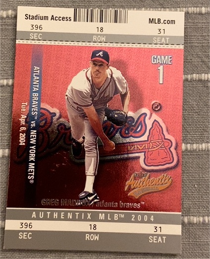 2004 Fleer Authentix #396 Greg Maddux — front